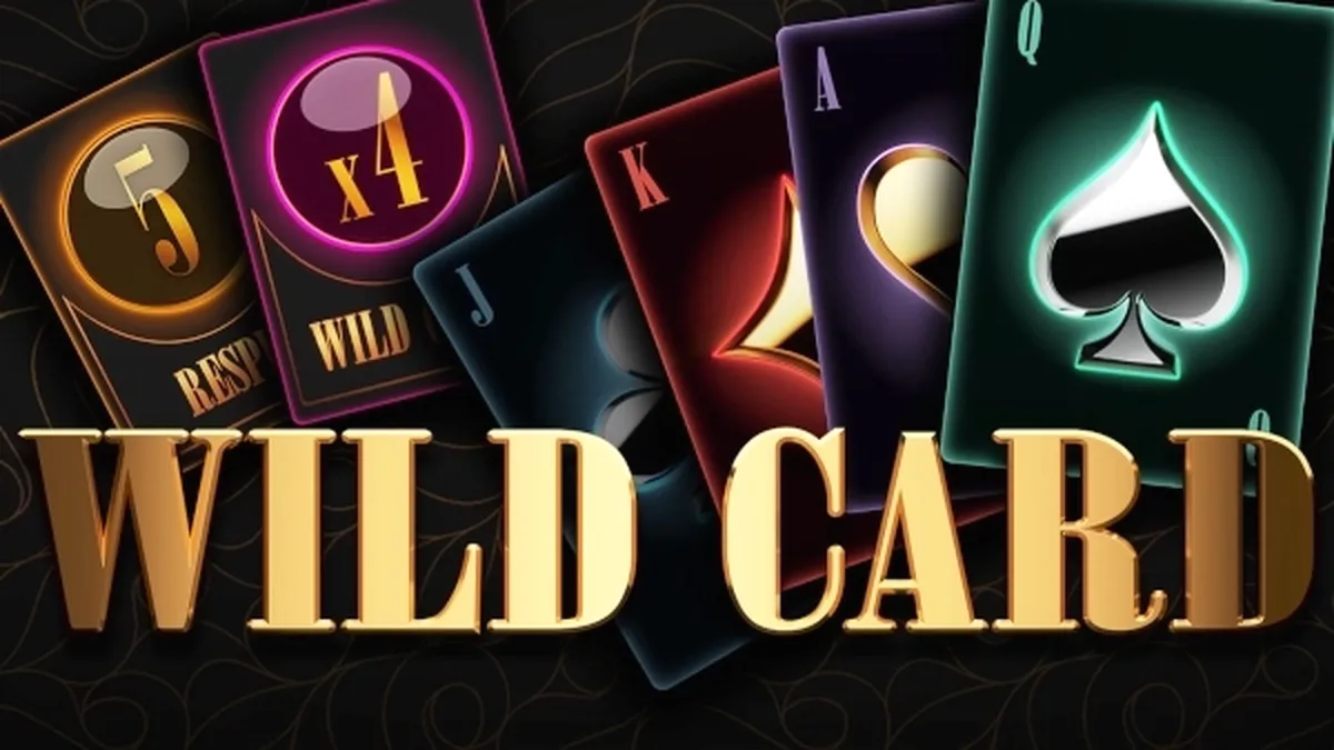 Interface do slot Wild Card com elementos festivos e cartas